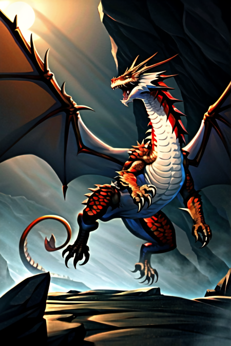 3978522372-13752559-vox machina style, animal focus, dragon, full body, no humans, western dragon, cave, darkness, dragon's lair_, ((masterpiece))_.png